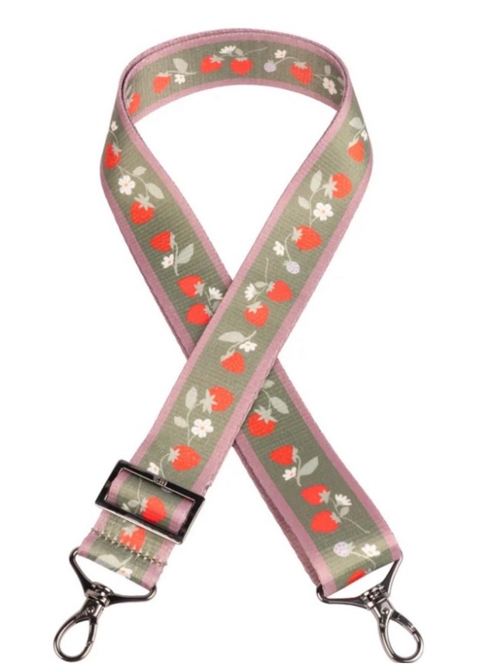 lug Olive and Pink Strawberry Ribbon Bag Strap